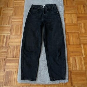 RE/DONE Black High Rise Barrel Leg Jeans Women’s Size 25 Classic Denim